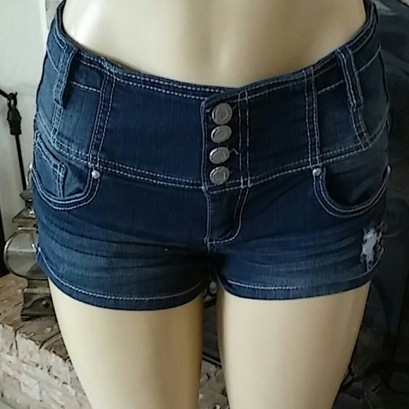Almost Famous Pants - ALMOST FAMOUS Denim Distress Shorts